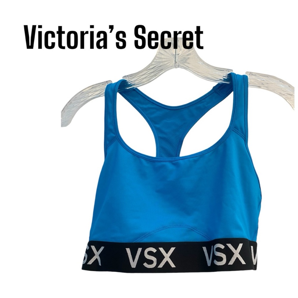 Victoria Secret Racerback Blue Sports Bra L NWOT